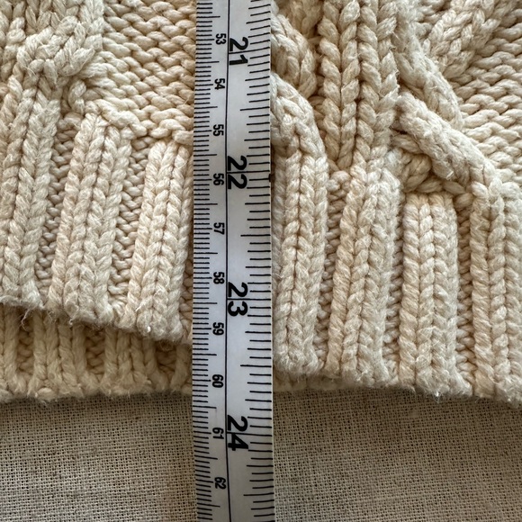 Michael Stars Cream Cable Knit Chunky Cardigan with Braided color Sleeve XS - Picture 8 of 9